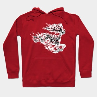 christmas reindeer burning skulls Hoodie